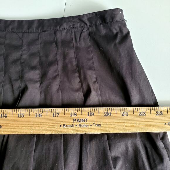 Talbots A Line Pleat Beaded Black Cotton Skirt 18 Preppy Career Modern Cocktail - Picture 8 of 11